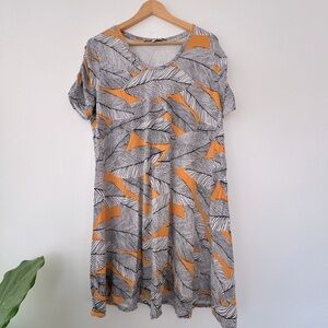 VGUC Loft jersey t-shirt swing dress floral XL
